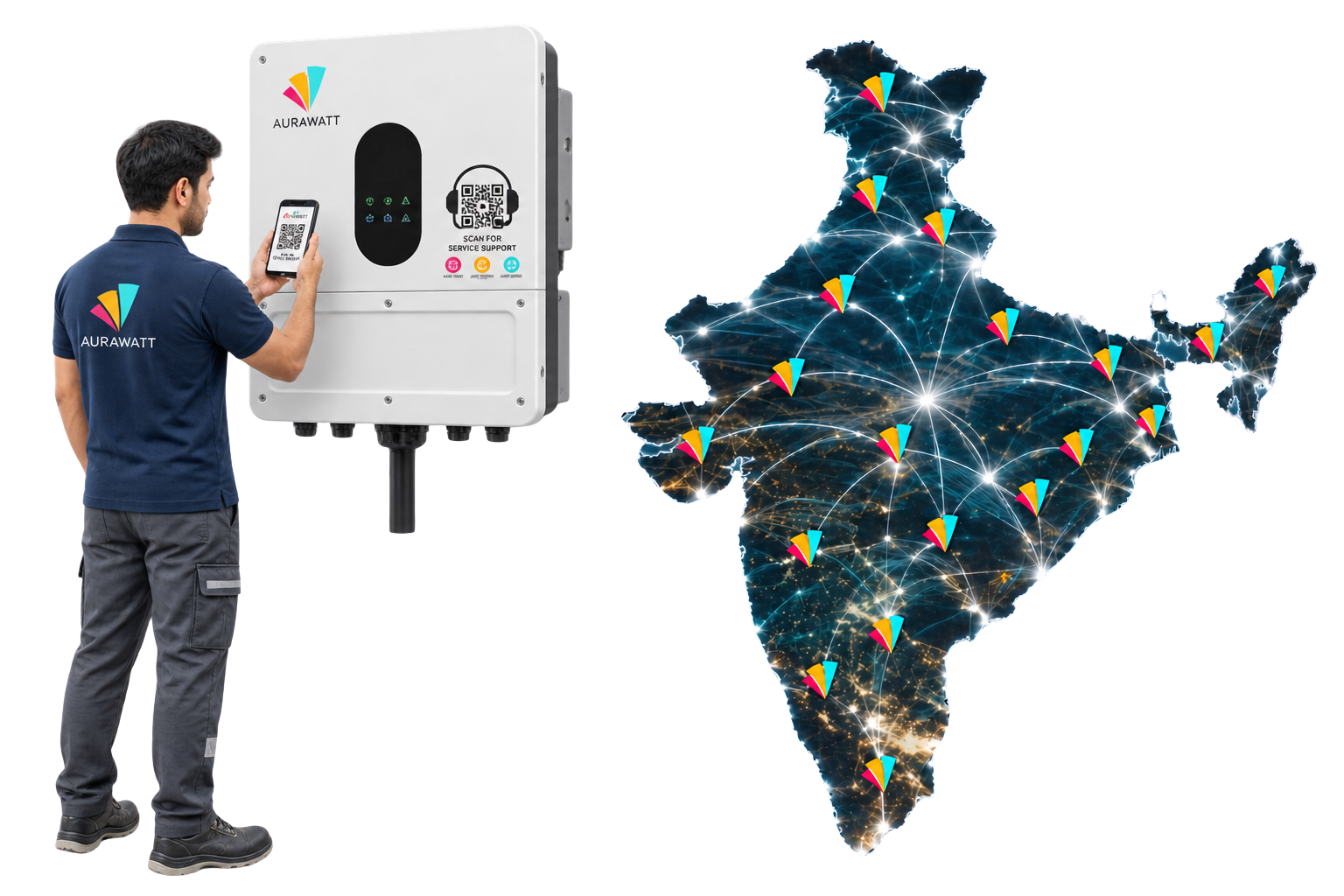 Aurawatt Pan-India service network