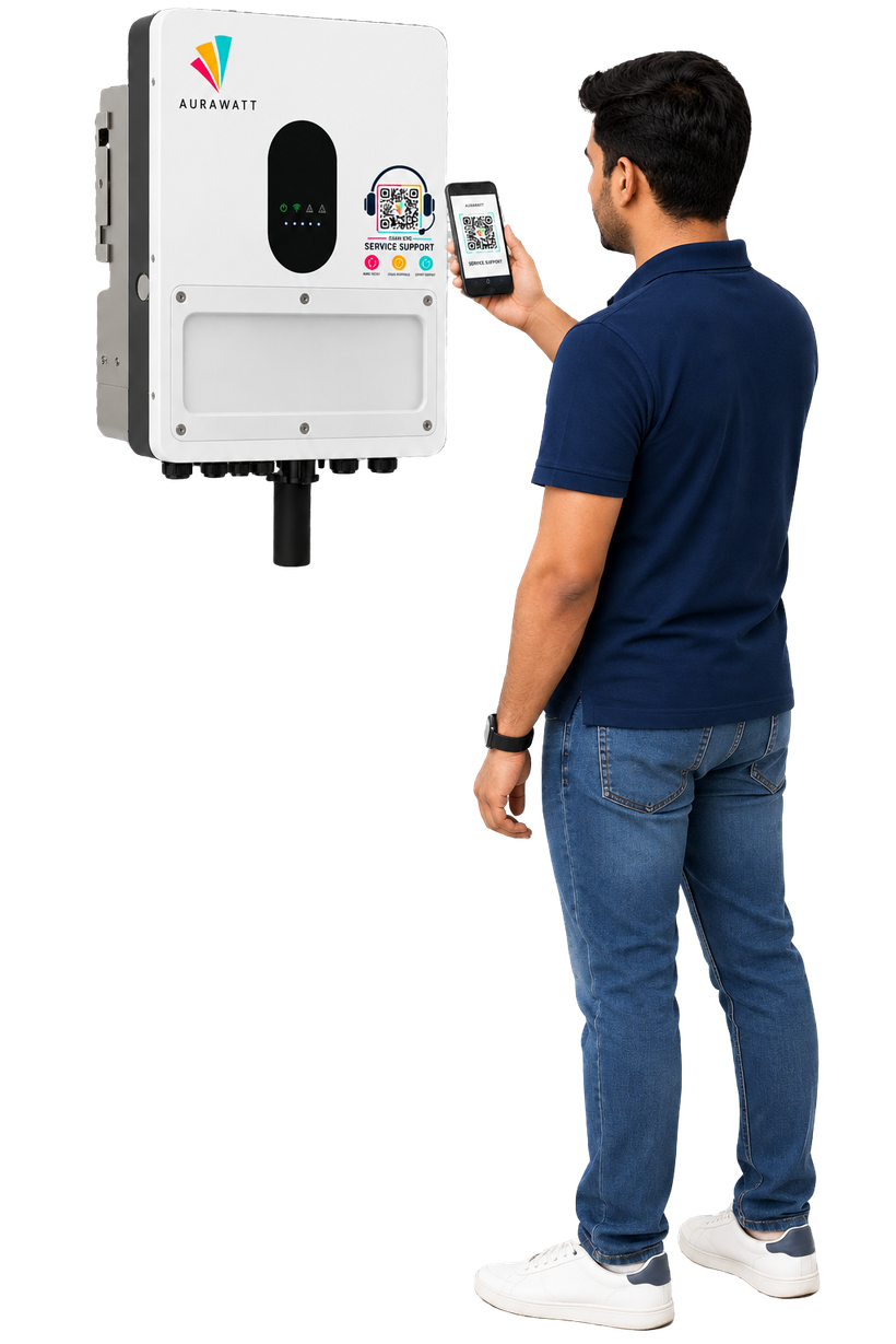 Aurawatt support engineer with inverter